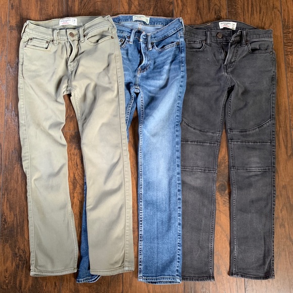 Boys Abercrombie Skinny Jeans Lot of 3 Size 11/12 - Picture 1 of 8